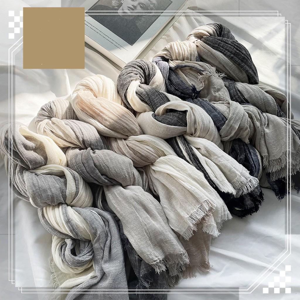 Autumn Winter Men's Scarf Cotton Linen Striped Scarves Long Soft Pashmina Wrap Male Accessories Short Tassel Bufanda