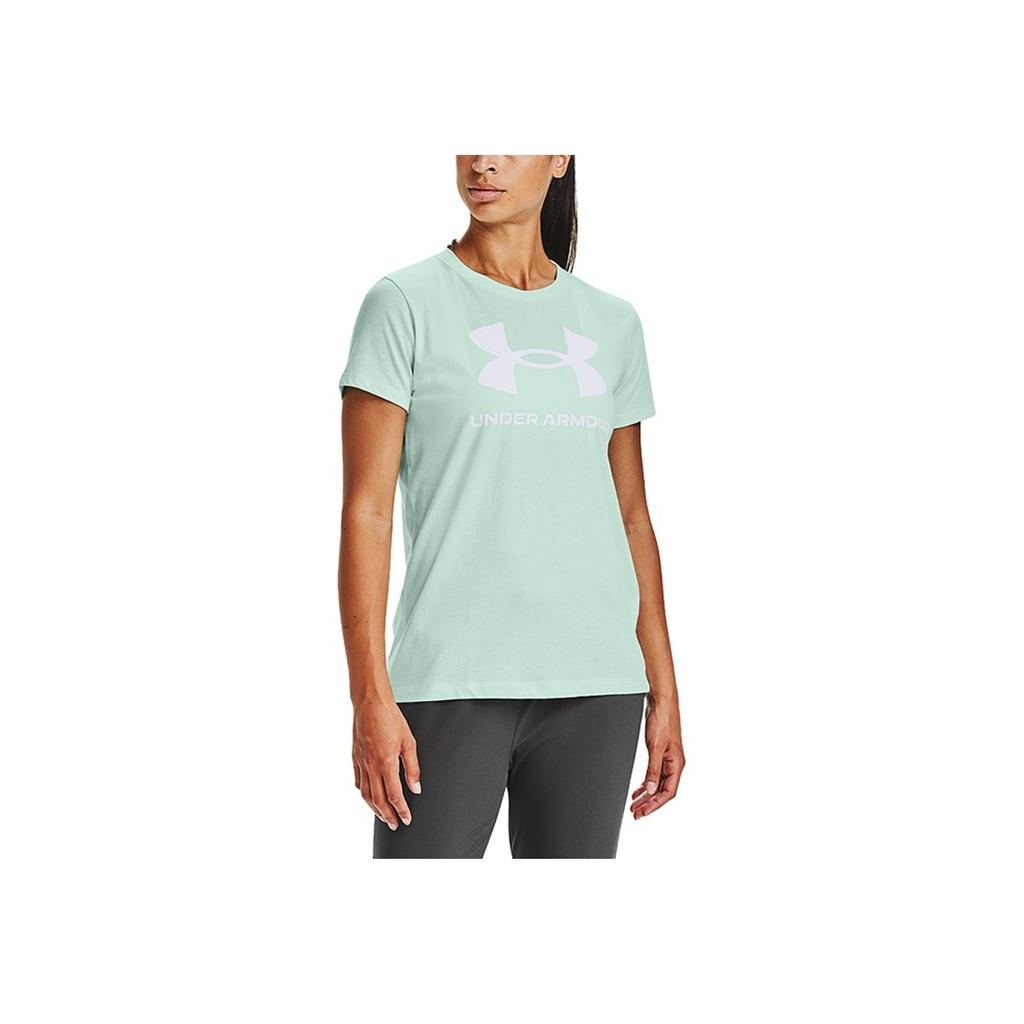Under Armour Training Sports Casual Breathable Straight T-Shirt Women Tops Green 1356305-403