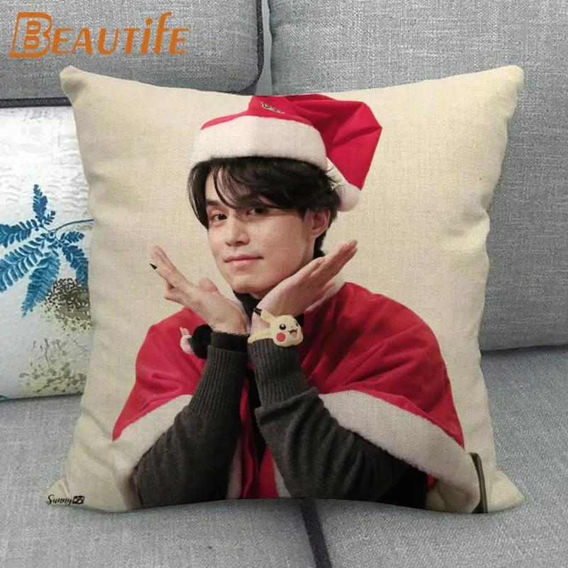 Custom Lee Dong Wook KPOP Pillowcase Wedding Decorative Cotton Linen Pillow Case For Home Pillow Cover 45X45cm One Side