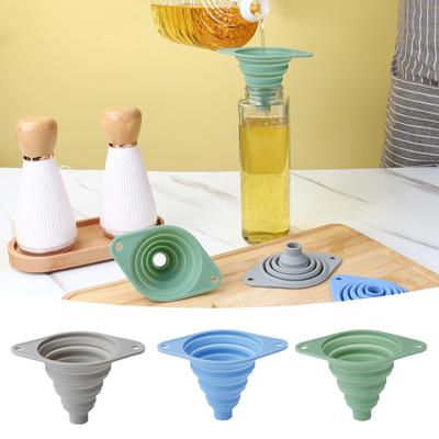 Mini Portable Oil Pot Funnel Foldable Wide Mouth Silicone Kitchen Tool Filling Bottles Liquid Transfer Funnel For Oil Wine