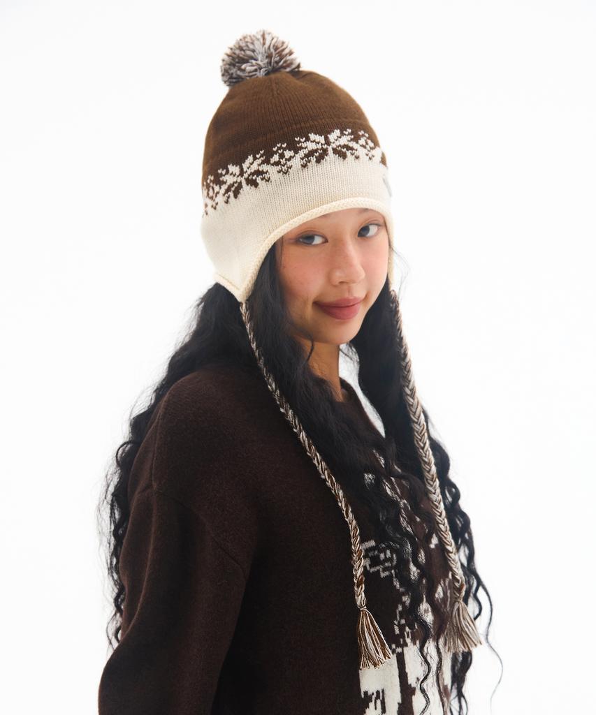 AMES-WORLDWIDE Earflap Beanie Brown