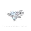 Crushed Ice Blue Winged Titanium Zirconia Stud Earrings - Unisex Cartilage Jewelry