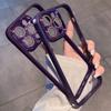 Purple Lens Glitter Diamond Clear Phone Case For Iphone 14 13 12 11 Pro Max Len Protection Plating Shockproof Hybrid Armor Cover