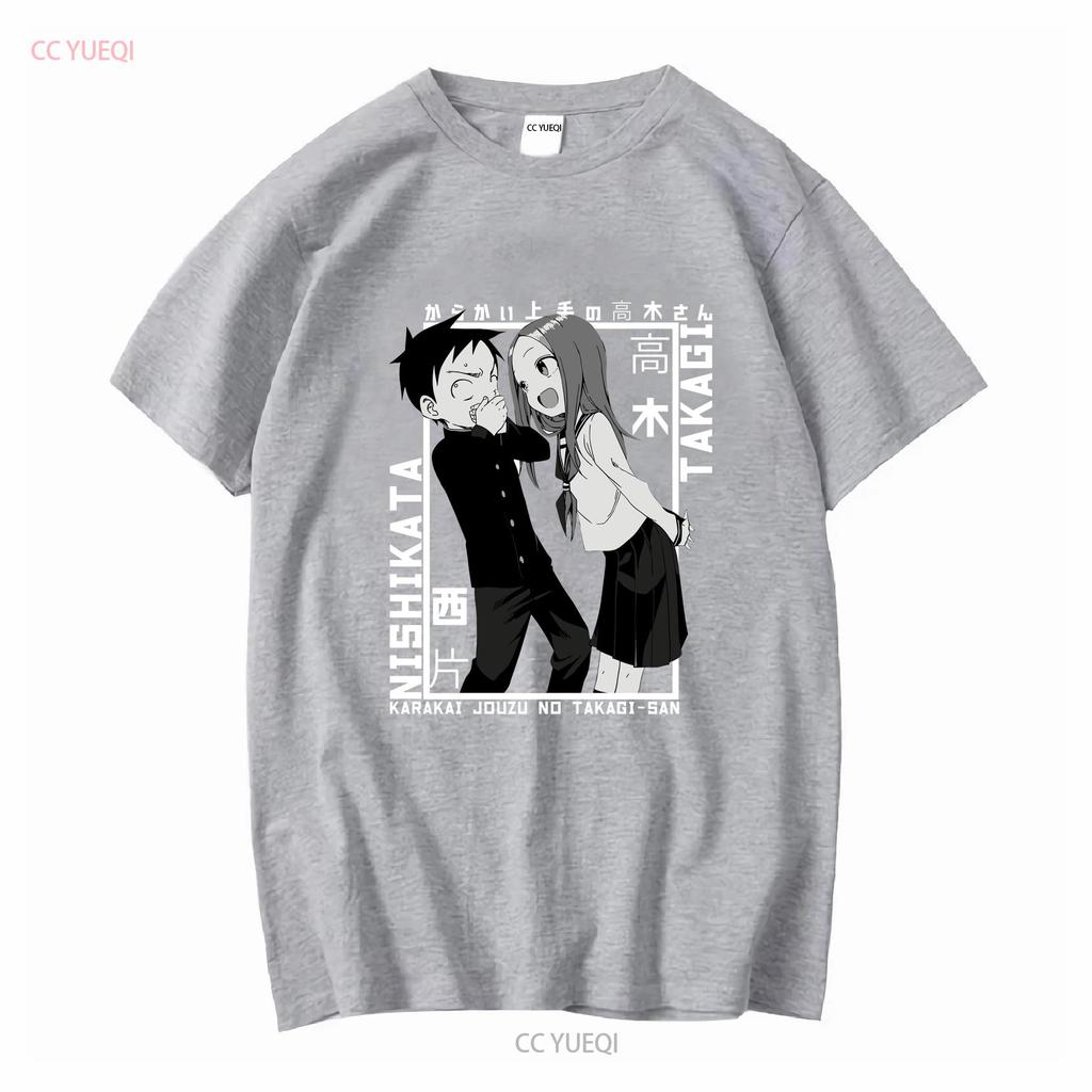 Takagi And Nishikata Karakai Jouzu No San T Shirt Anime Japanese Vintage Washed Stylish Soft Homme Stretched Breathable