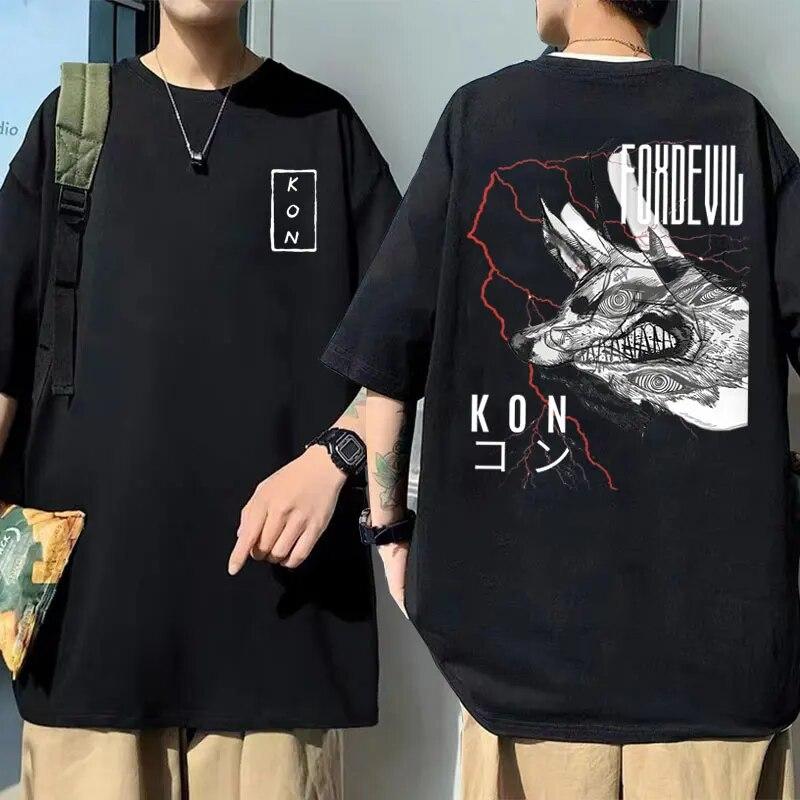 Tricou cu imprimeu Anime japonez Chainsaw unisex Hayakawa Aki Fox Devil Kon Tricou unisex din bumbac moale Tricou unisex femei Unisexga Streetwear