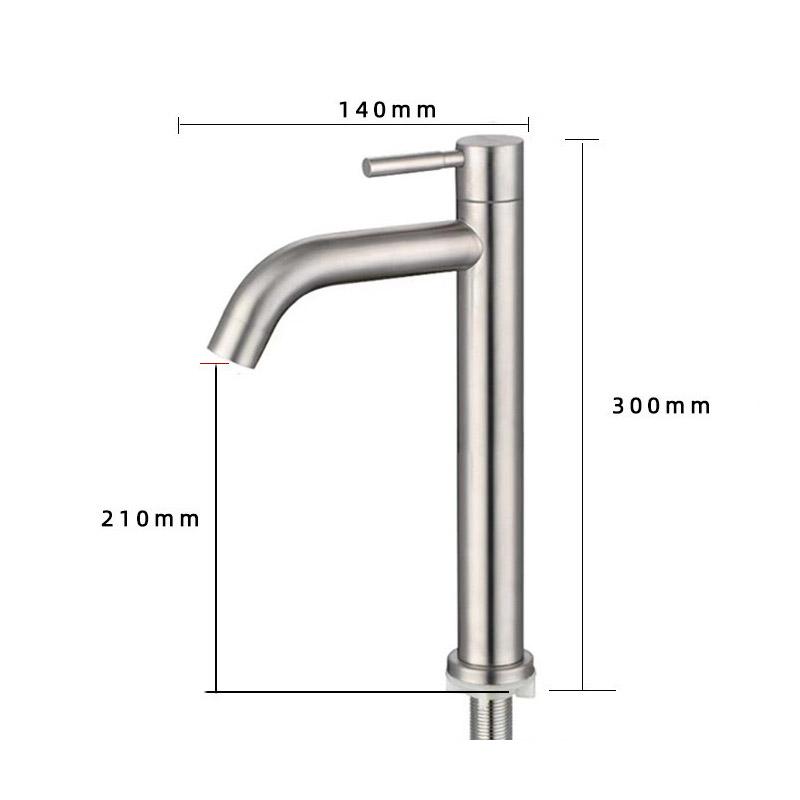 Edelstahl Einzel Kaltbecken Wasserhahn Badezimmer Balkon Heimbecken Waschbecken Schnellöffnender Wasserhahn