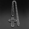 Vintage Orthodox Jesus Crucifix Cross Christian Pendant Necklace for Women Men 316L Stainless Steel Chain Amulet Jewelry Gift
