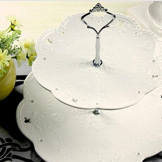 1 Set 2 or 3 Tier Wedding Party Display Cake Plate Stand Sweets Tray Cupcake
