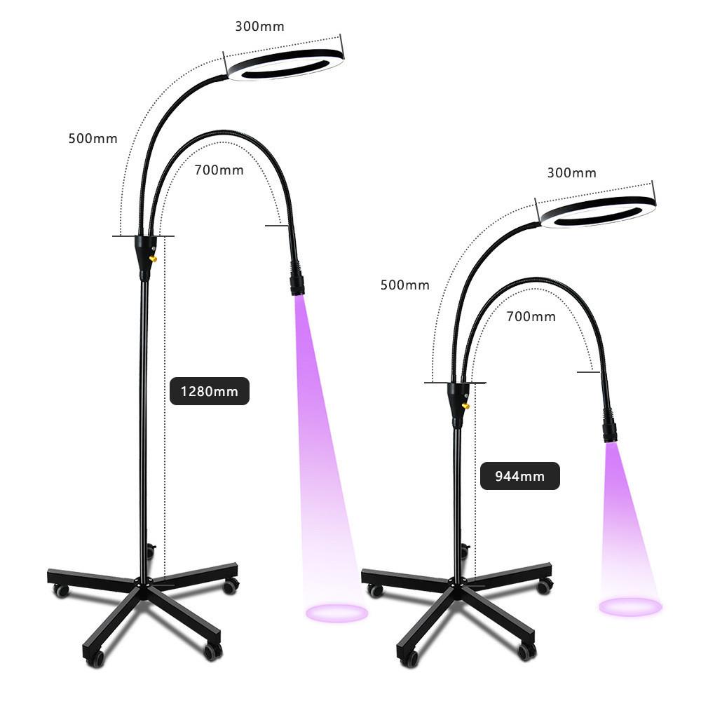 Fake Eyelash Wig Grafting UV Glue Lighting Curing Lamp 2-IN-1 Professional Beauty Salon  Floor Lamp Double Headed LED UV Lamp