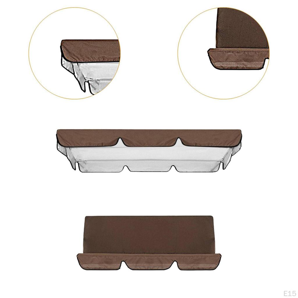 2x Swing Cover Set Bench Canopy Top for Outdoor Patio Courtyard