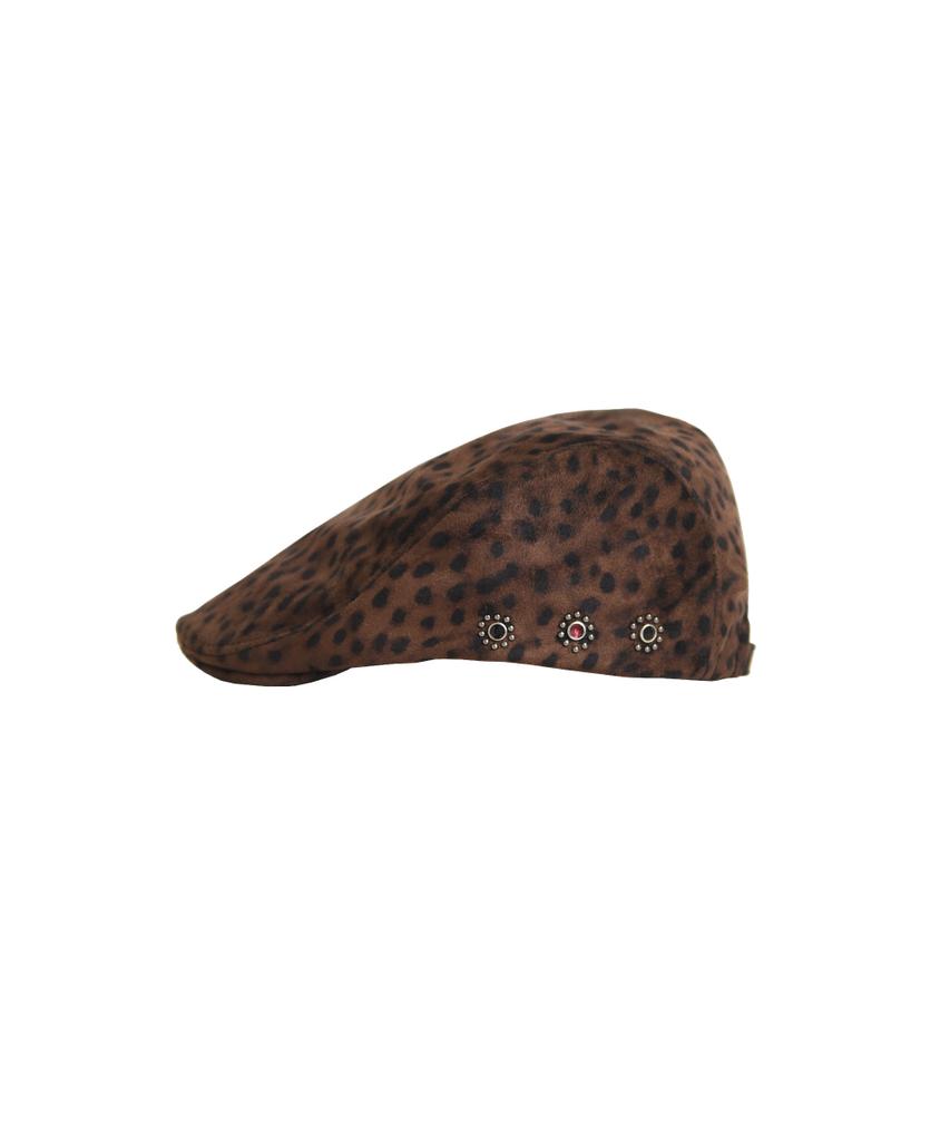 KOOKEESEE Suede Studded Hunting Cap (Leopard)