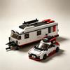City Series Sportwagen Anhänger Wohnmobil Ski Edition MOC Baustein Abschleppfahrzeug Modellbausatz Spielzeugset Für Erwachsene Und Kinder