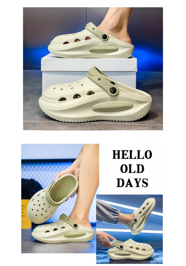Summer Trendy EVA Squishy Hole Shoes: Soft, Non-Slip, Breathable, Two-Way Wear Beach Shoes for Couples