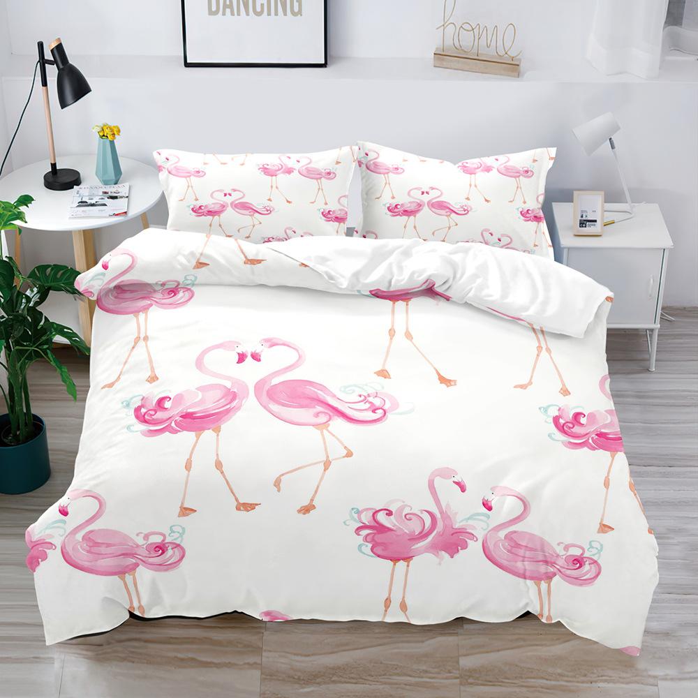 Bird Game Digital Printing Quilt Cover Three-Piece Set