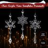15pcs Elegant Crystal Snowflake Ornaments with 393.7inch Long Silvery Rope, Christmas Tree Acrylic Snowflake Winter Wonderland Decorations, Sparkling