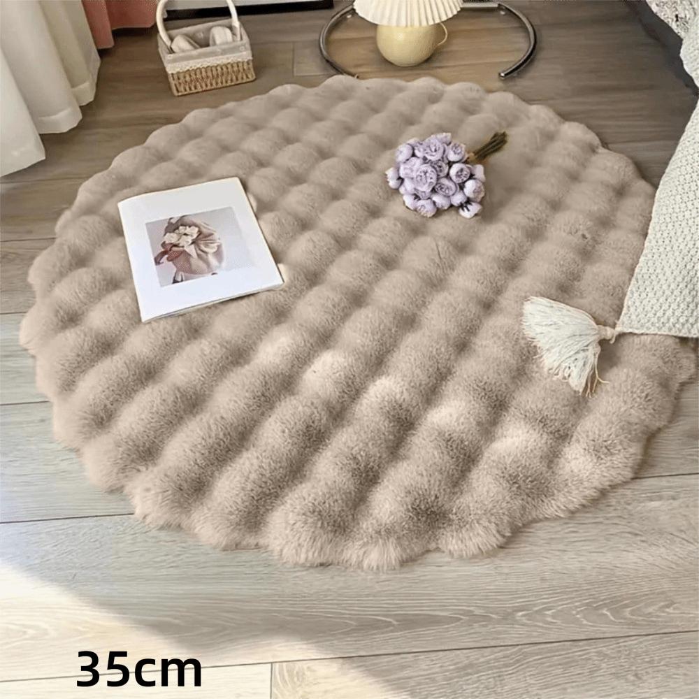 

Round Pet Cushion Pad Non-Slip Bottom Round Pet Mat New Pet Blanket Khaki2