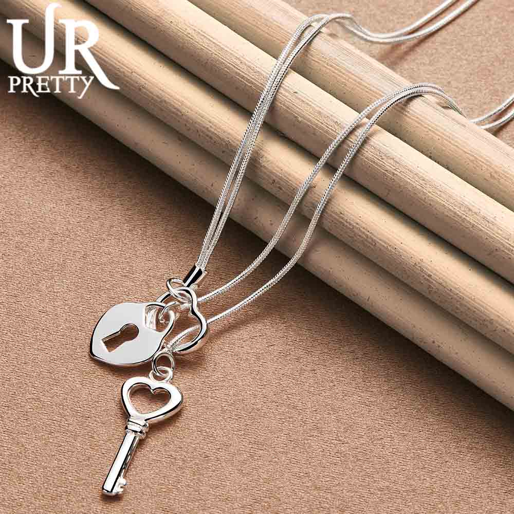 925 Srebrny Łańcuszek Wąż Naszyjnik W Kształcie Serca Biżuteria Ślubna Modna