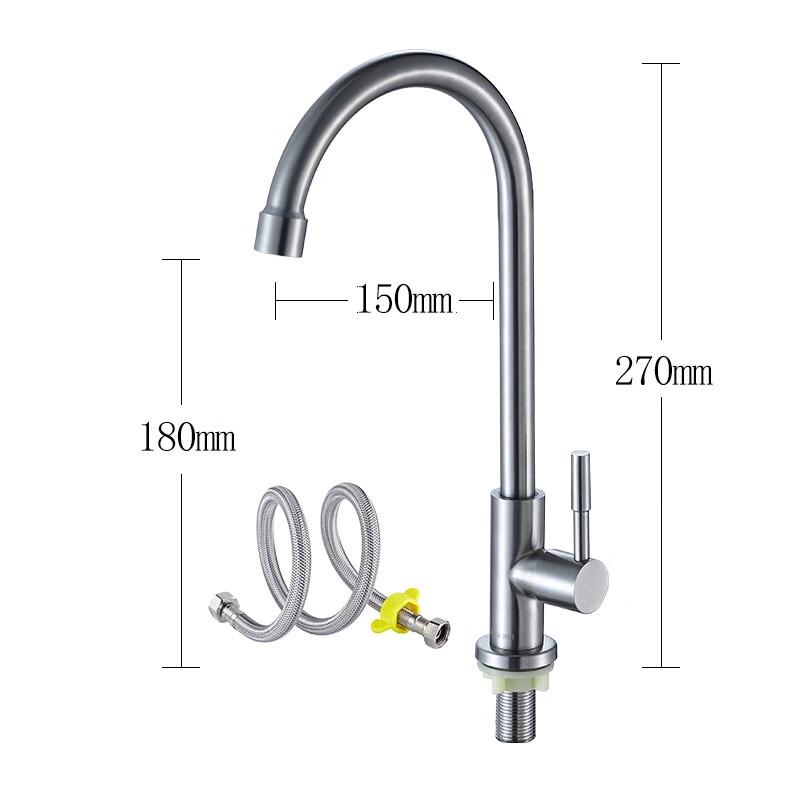 304 Stainless Steel Cold/Hot Rotatable Wall-Mounted Faucet
