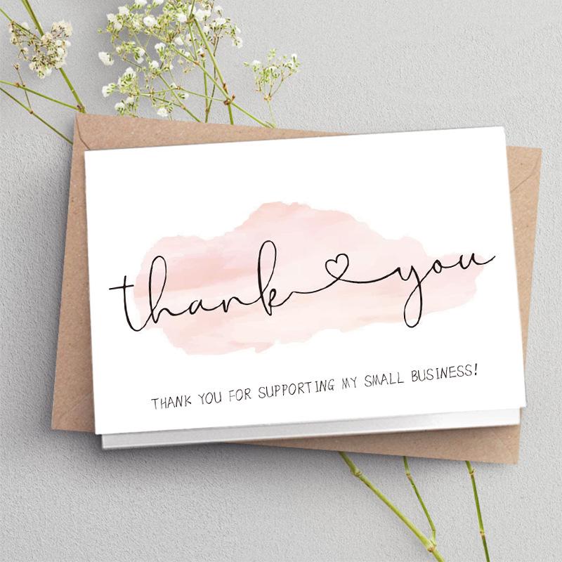 Pink Thank You Gift Card Tags for Packaging Decoration