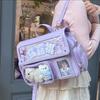 New Cute Ita Backpacks Lolita Girl Transparent Bag Y2K Large Capacity Shoulder Bag Sweet DIY Badge Display Casual Crossbody Bag