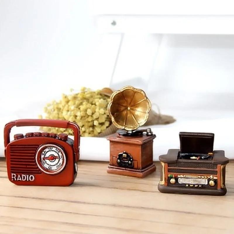 American Country Vintage Nostalgic Mini Camera Radio Piano Designs Ornaments Room Table Home Decoration Accessories
