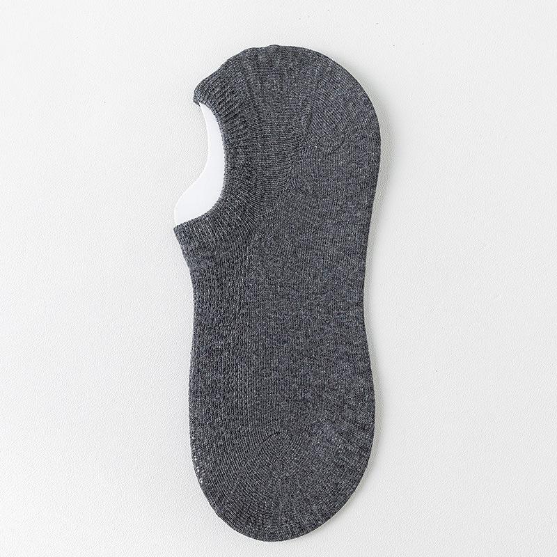 Men's Boat Socks, Solid-color Cotton Socks, Summer Shallow-mouthed Short Socks, Thin Mesh, Antibacterial and Deodorizing Solid-color Invisible Socks