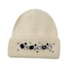 Hat Women's Autumn and Winter Rabbit Hair Warm Knitted Hat Women's Group Wind Fashion Rhinestone Wool Hat Versatile Crouch Cold Hat
