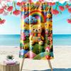 Cute Teddy Bear with Rainbow and Clouds Beach Towel Quick-drying for Travel Outdoor Sports Jogging Beach and Swimming