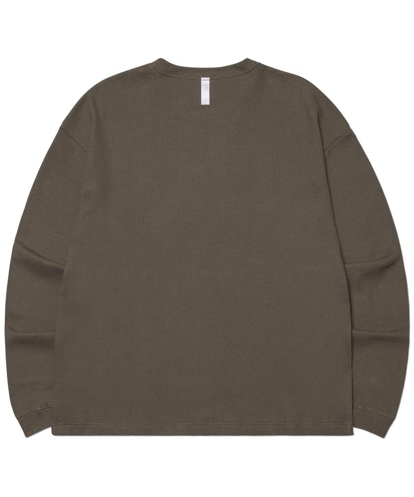 Nomaenyueol Nm Rifle Waffle Long Sleeve Tee - Charcoal