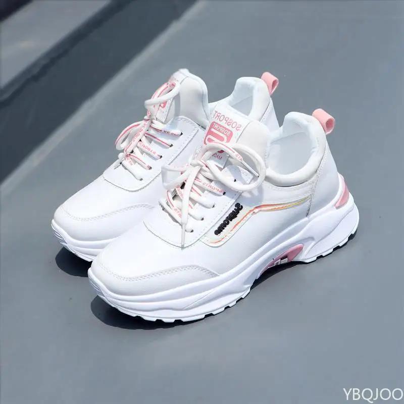 

Women s Sequined white Shoes New breathable Sneakers Thick soled fashion running shoes Non slip casual female shoe Mujer Zapatos 40 розовый