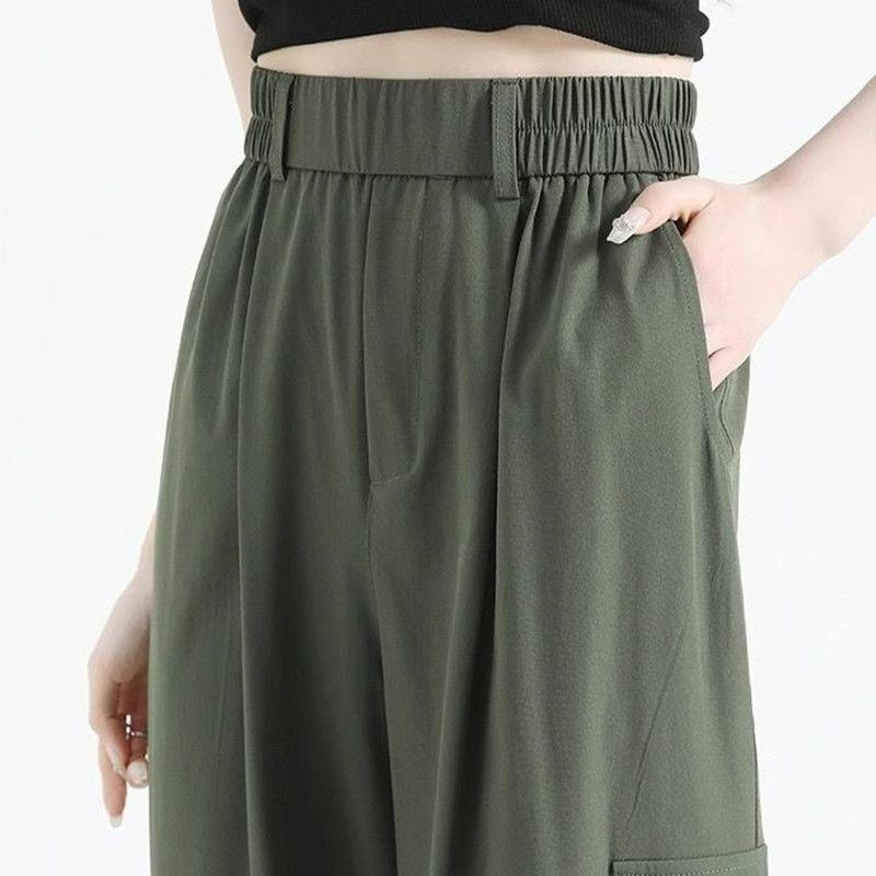 Women's High Waist Quick Dry Cargo Pants - Summer Breathable Harem Style