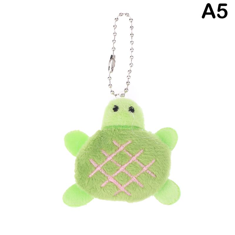 Cartoon Turtle Plush Doll Keychain Anti-Lost Keyring Children Fluffty Keyring Stuffed Animal Doll School Bag Pendant