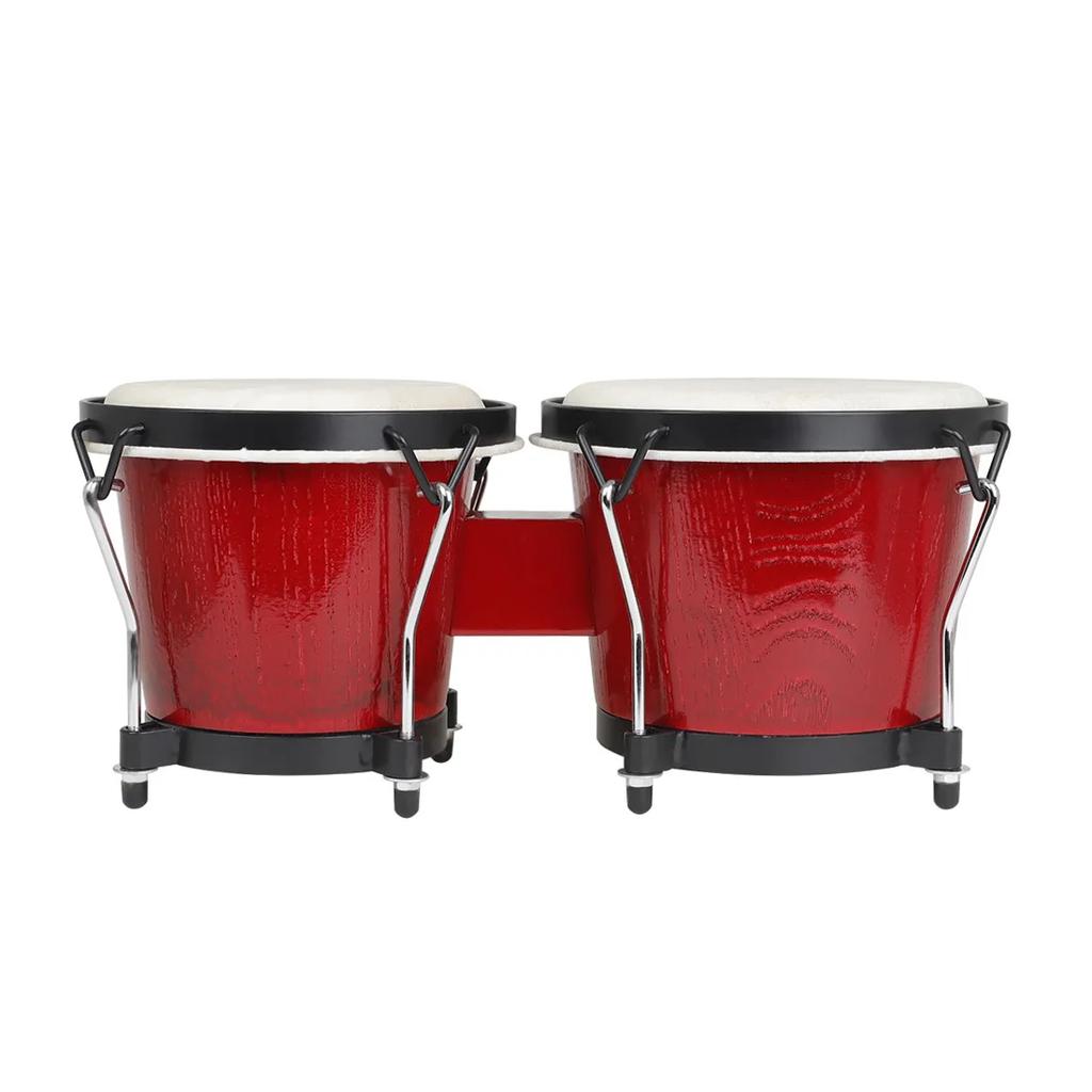 IRIN African Bongo Drum Wooden Clear Sound Percussion Instrument Thick Goatskin Tambourine Rhythm Music Parts Can Tuning