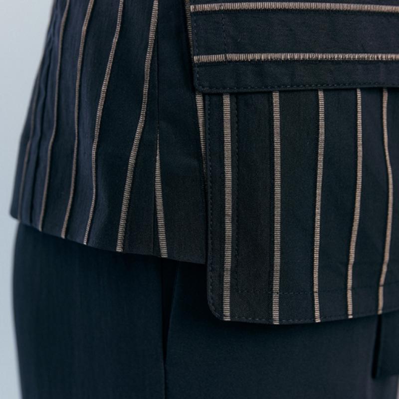Maxza Stripe Volume Sleeve Tailored Jacket Cc08qj306on
