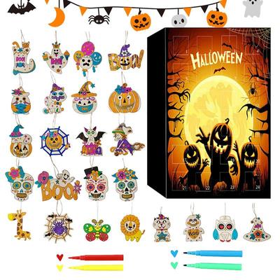 Adventskalender Halloween 2024 Bunte Kritzeltafel Maltafel Spielzeug Adventskalender Für Kinder 24 Tage Halloween-Advent