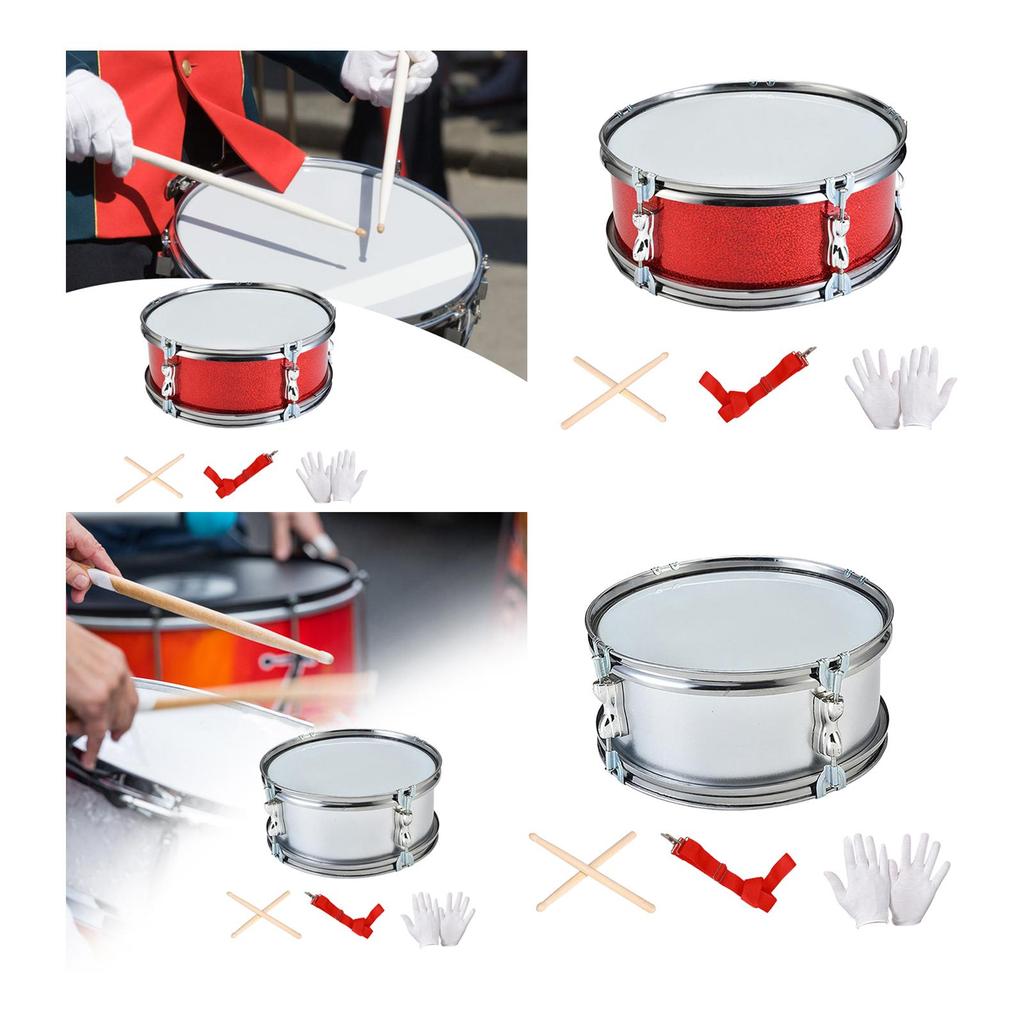11" Snare Drum, Portable with Practice Gloves, Music Drum Percussion Instrument Musical Instrument for Boys Kids Adults Teens