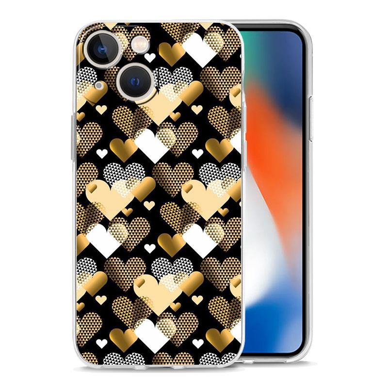 Phone Case For iPhone 16 Cases iPhone 15 12 13 14 16 Pro Max X XR XS Max 15 Plus iPhone11 Cover Oil Painting Graffiti Heart