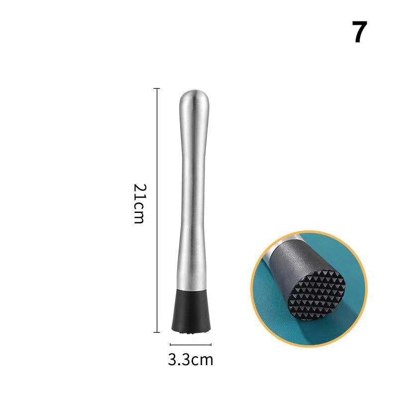 Stainless Steel Crushed Ice Hammer Multifunctional Popsicle Sticks Cocktail Swizzle Stick Fruit Lemon Muddle Bar Tools