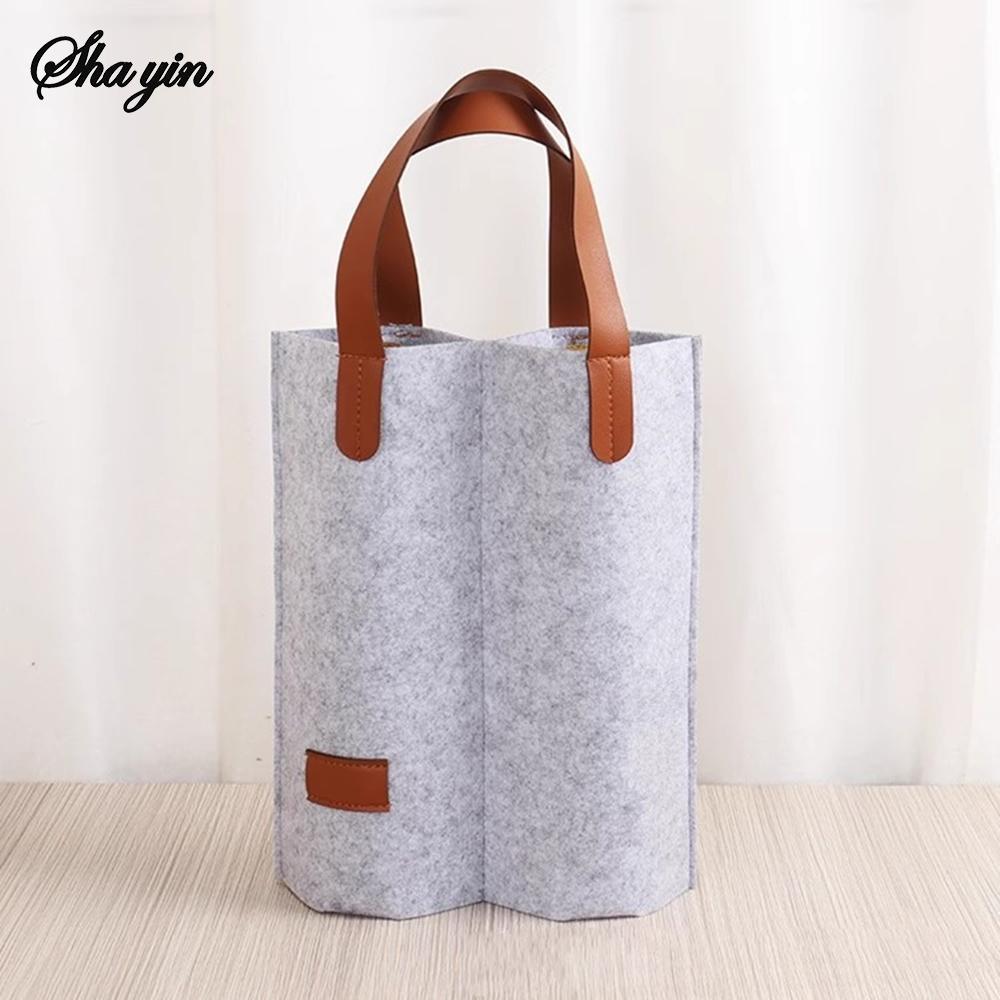 1 Stück Isolierte Weintasche Filz Einzel Flaschenträger Gepolsterte Kühltasche für Weinliebhaber Hochzeits-Weihnachts- und Thanksgiving-Geschenktasche