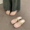Flat-bottomed French Small Fragrant Bag Head Half Slippers Women's Shoes Wear 2025 New Summer Mary Jane Half Tray Sandals