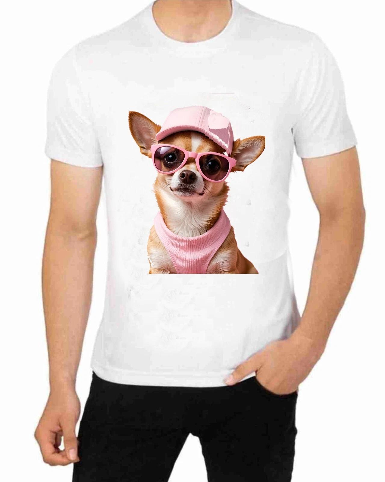Chihuahua Dog Breed Wearing Sunglasses T-Shirt 3XL