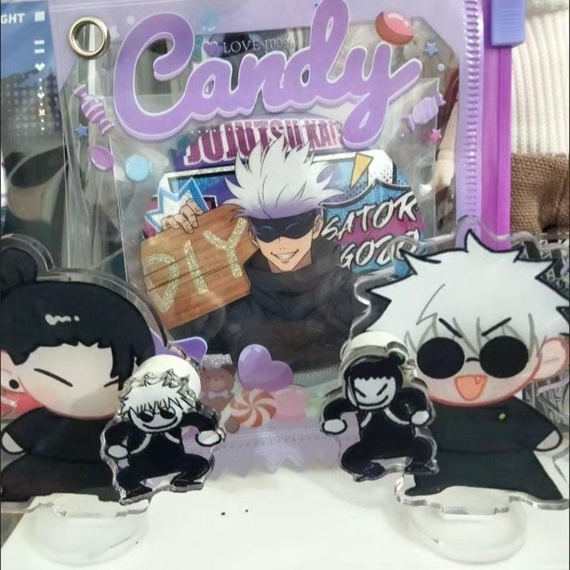 Cute Jujutsu Kaisen Desktop Toy Gojo Satoru Geto Suguru Rotate Acrylic Cartoon Figure Tabletop Ornament Toys