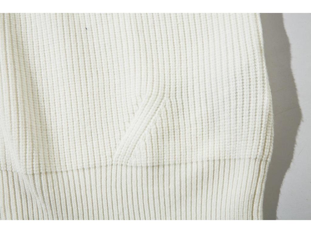 STONESLAND Unisex Strickpullover mit Stehkragen und Reißverschluss