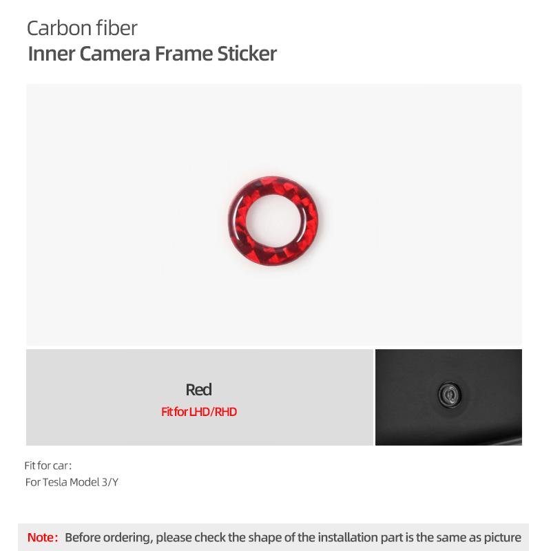 

For Tesla 2019- Model 3 Highland 2025 Model Y Juniper 2025 Carbon Fiber Car Interior Camera Trim Ring Sticker Tuning Accessories