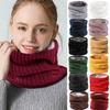 Double-Layer Windproof Thick Neck Warmer Circle Loop Scarves Fleece Lined Scarf Winter Neck Gaiter