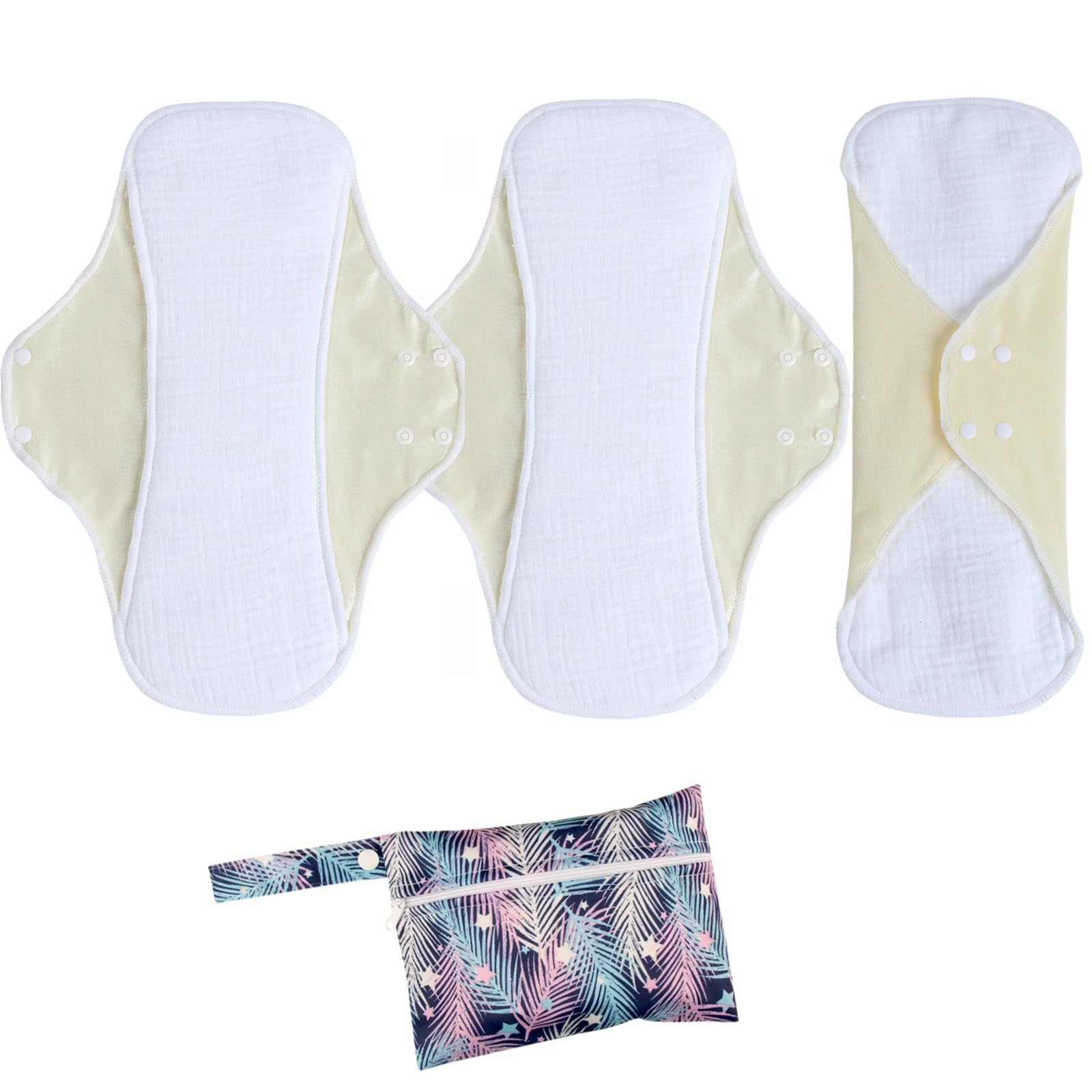 

KUMUROETA Моющаяся тканевая гигиеническая моющаяся и хлопковая супервпитывающая и неотбеленная и подходящая для мочевой и чувствительной набор гигиенических прокладок 1