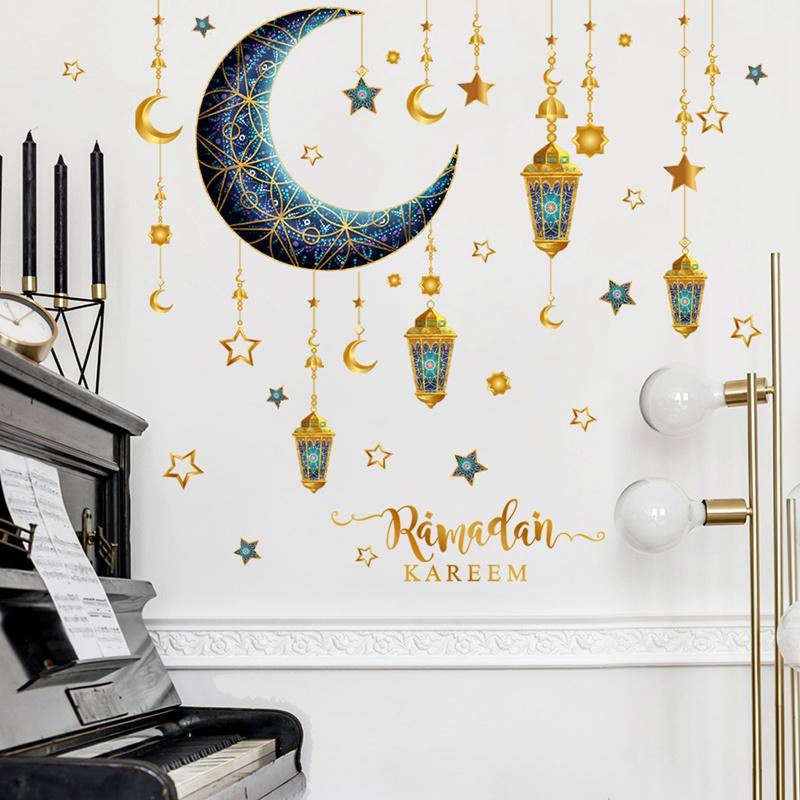 Eid Mubarak Wall Stickers Kareem Ramadan Decoration 2026 For Home Islamic Muslim Party Decor Mubarak Ramadan Window Sticker Gift