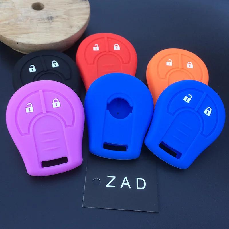 ZAD 2button silicone rubber car key case cover set shell for NISSAN Juke March Qashqai Sunny Sylphy Tiida X-Trail key cover