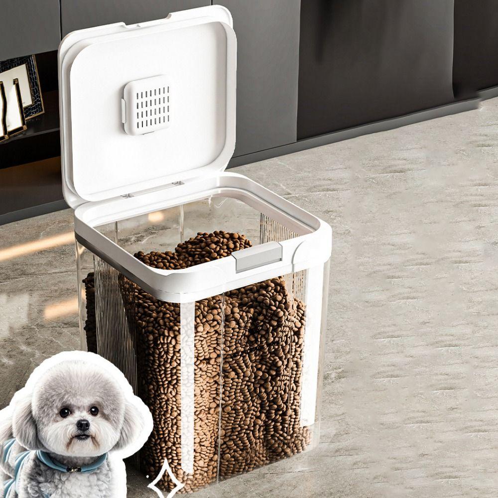 Large Capacity Pet Food Storage Container Transparent Food Storage Bucket  Grain Storage