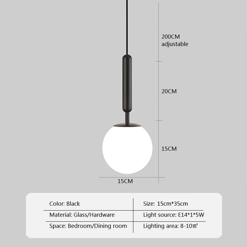 Nordic LED Glass Pendant Light Jewel Blue Ball Hanging Light Wine Red Living Room Decor Fxiture Bedroom Amber Indoor Lamp Lustre